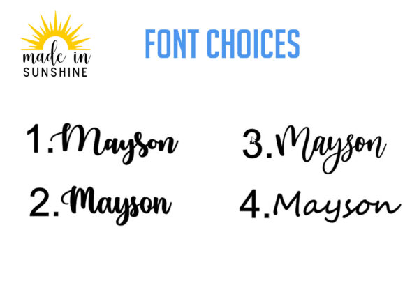 pic of four font choices