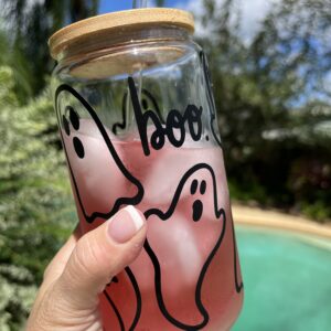 Boo Halloween Glass Can