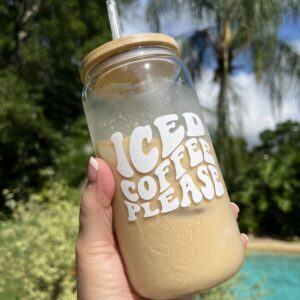 Iced coffee glass can