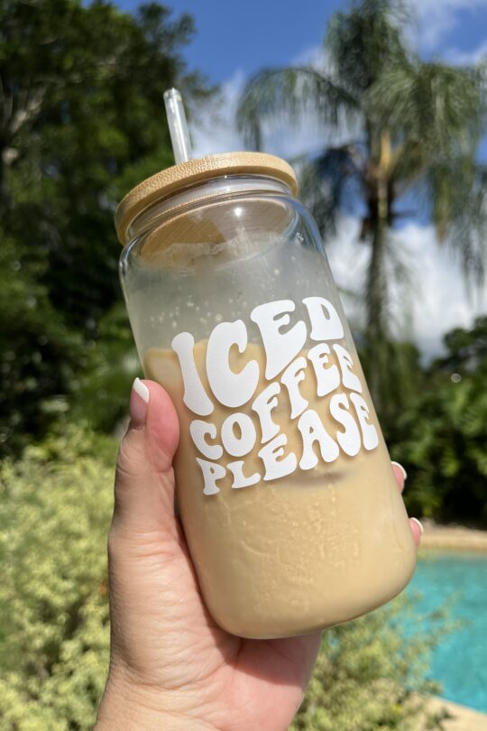 Iced coffee glass can