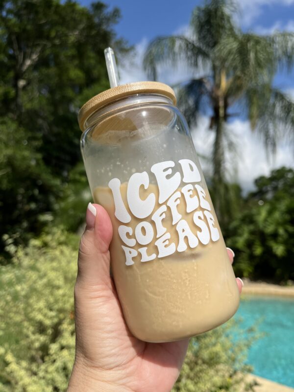 Iced coffee glass can