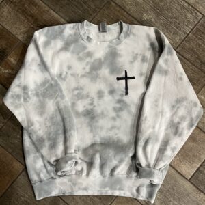 Gray tie dye Jesus has my back sweatshirt