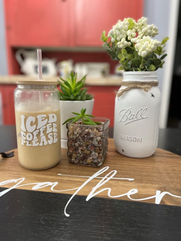 Iced coffee glass can